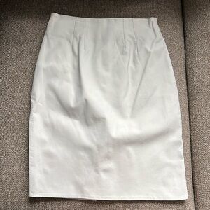 Vintage white leather pencil skirt